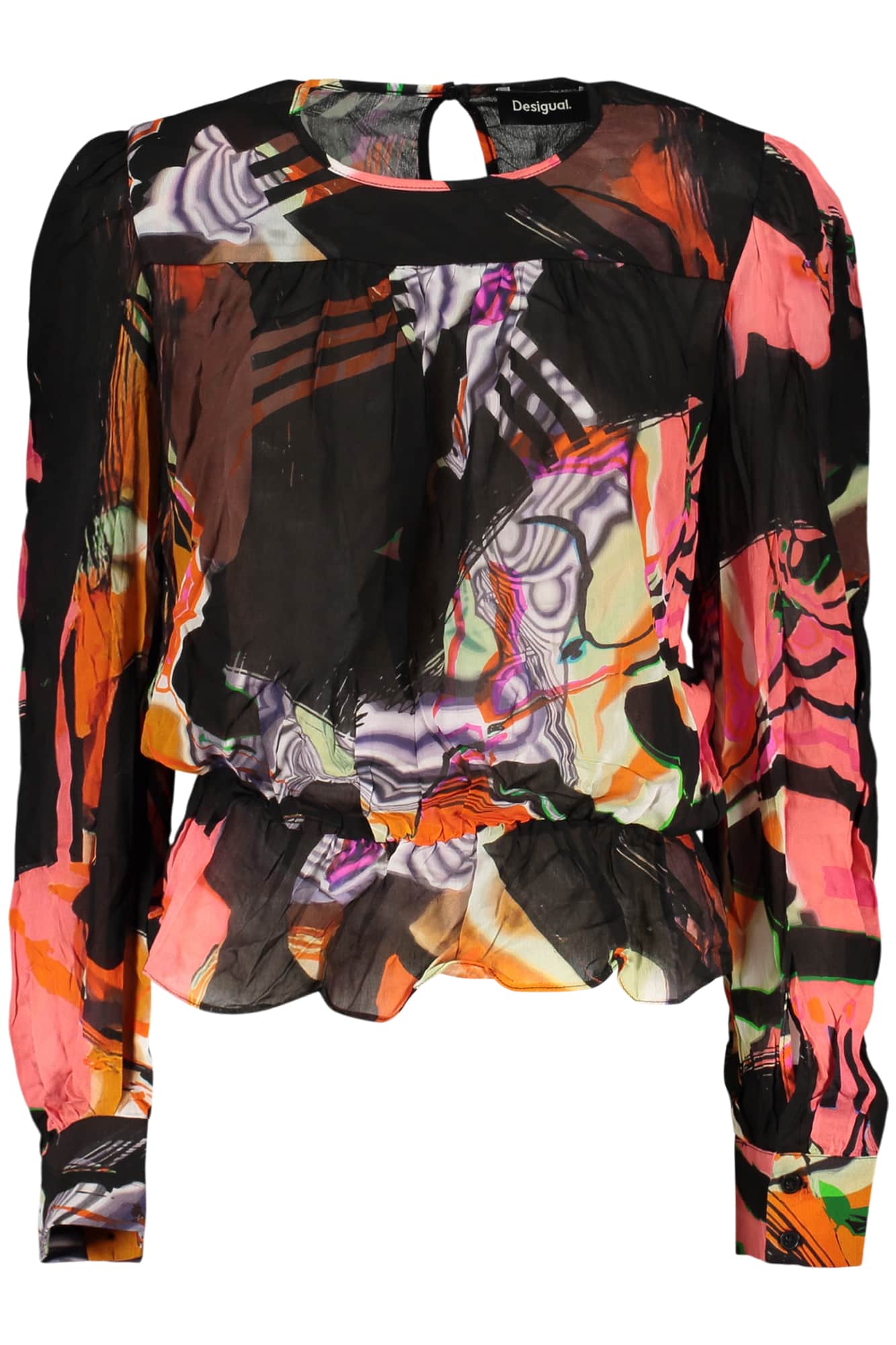 Desigual mujer manga larga camisa negro