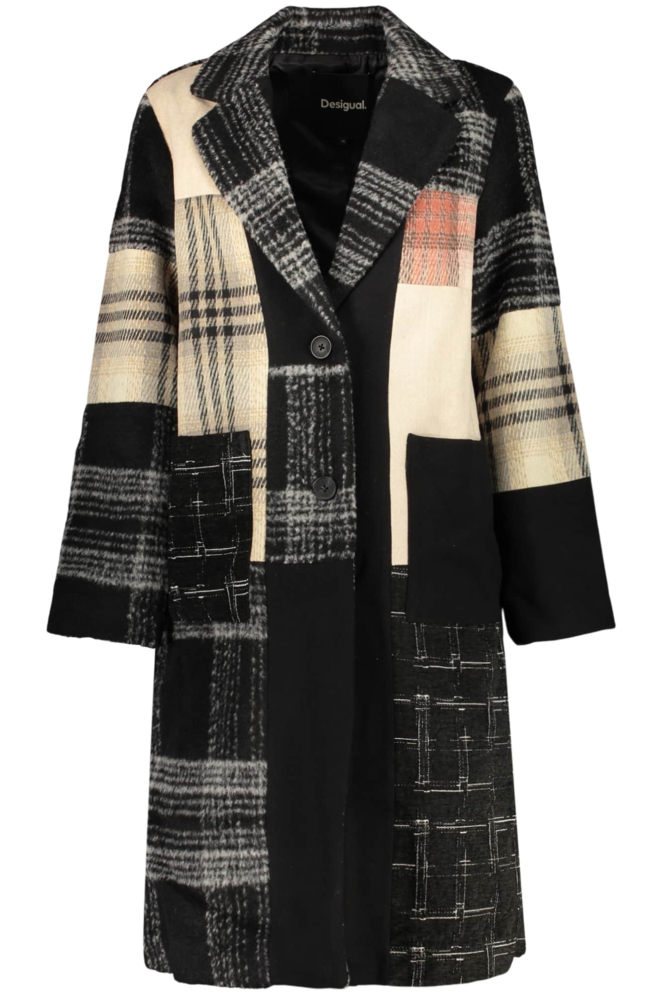 Desigual mujer negro abrigo