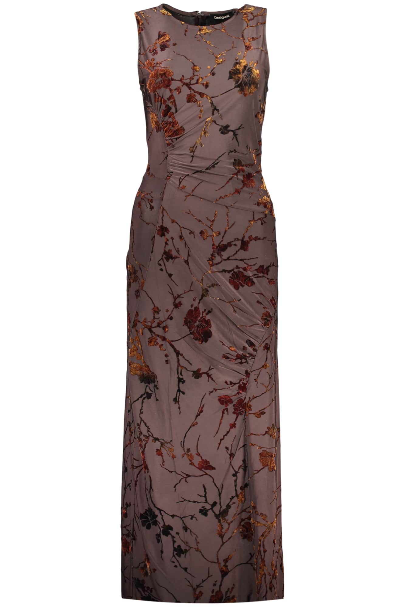 Desigual mujer largo vestido in marrón
