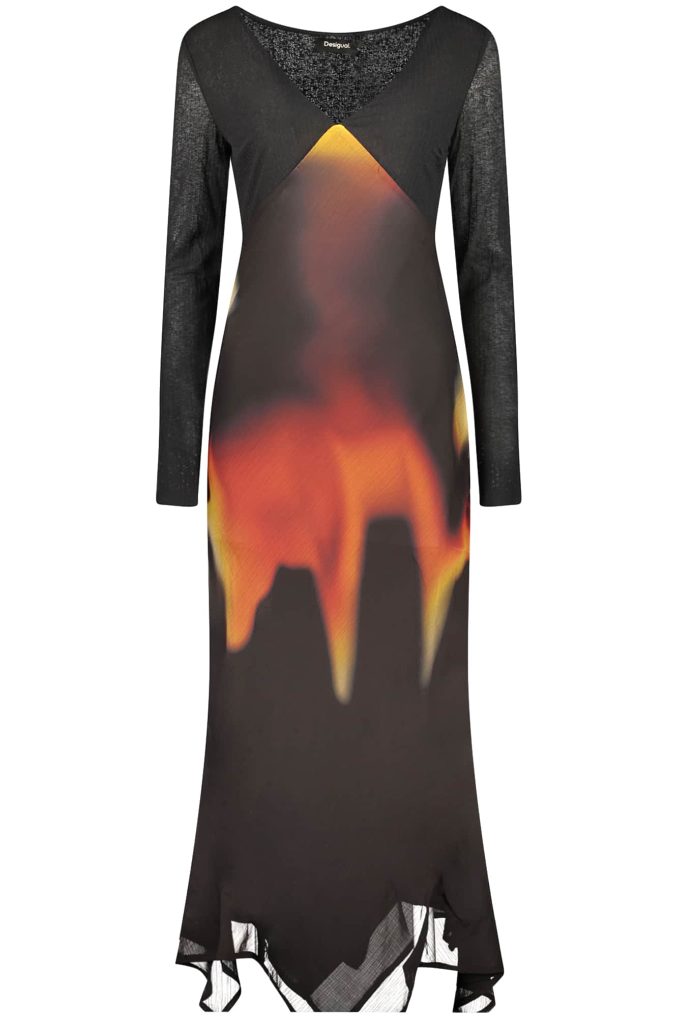 Desigual mujer largo negro vestido