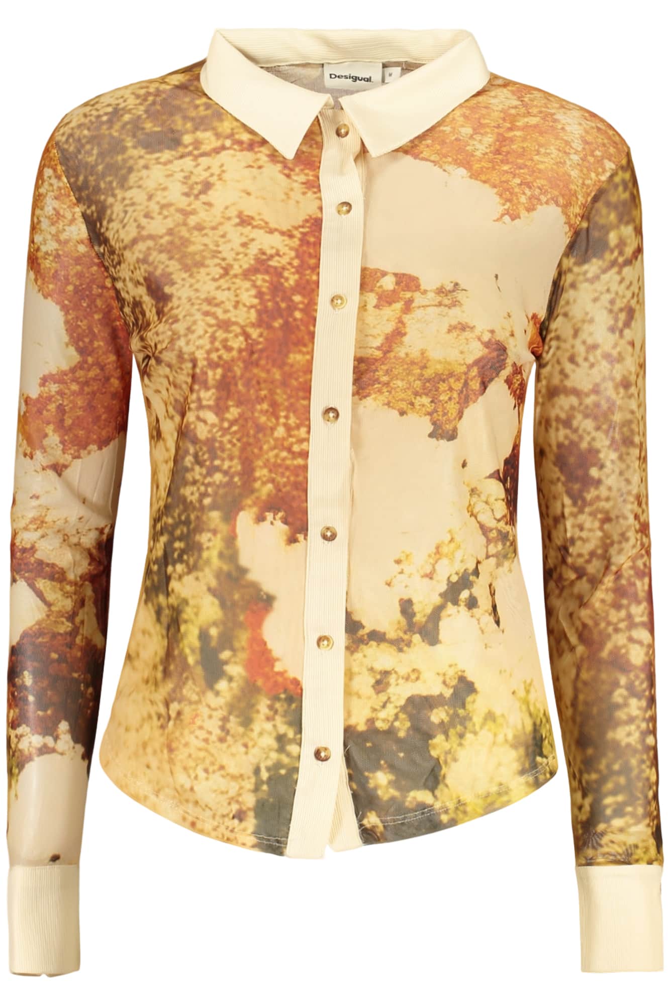 Desigual mujer manga larga camisa, beige