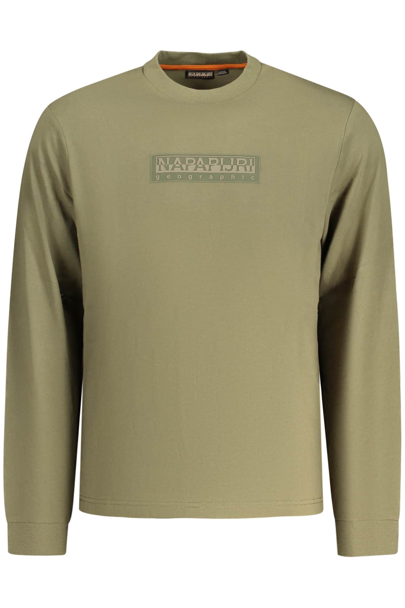 Napapijri hombre manga larga t-camisa verde