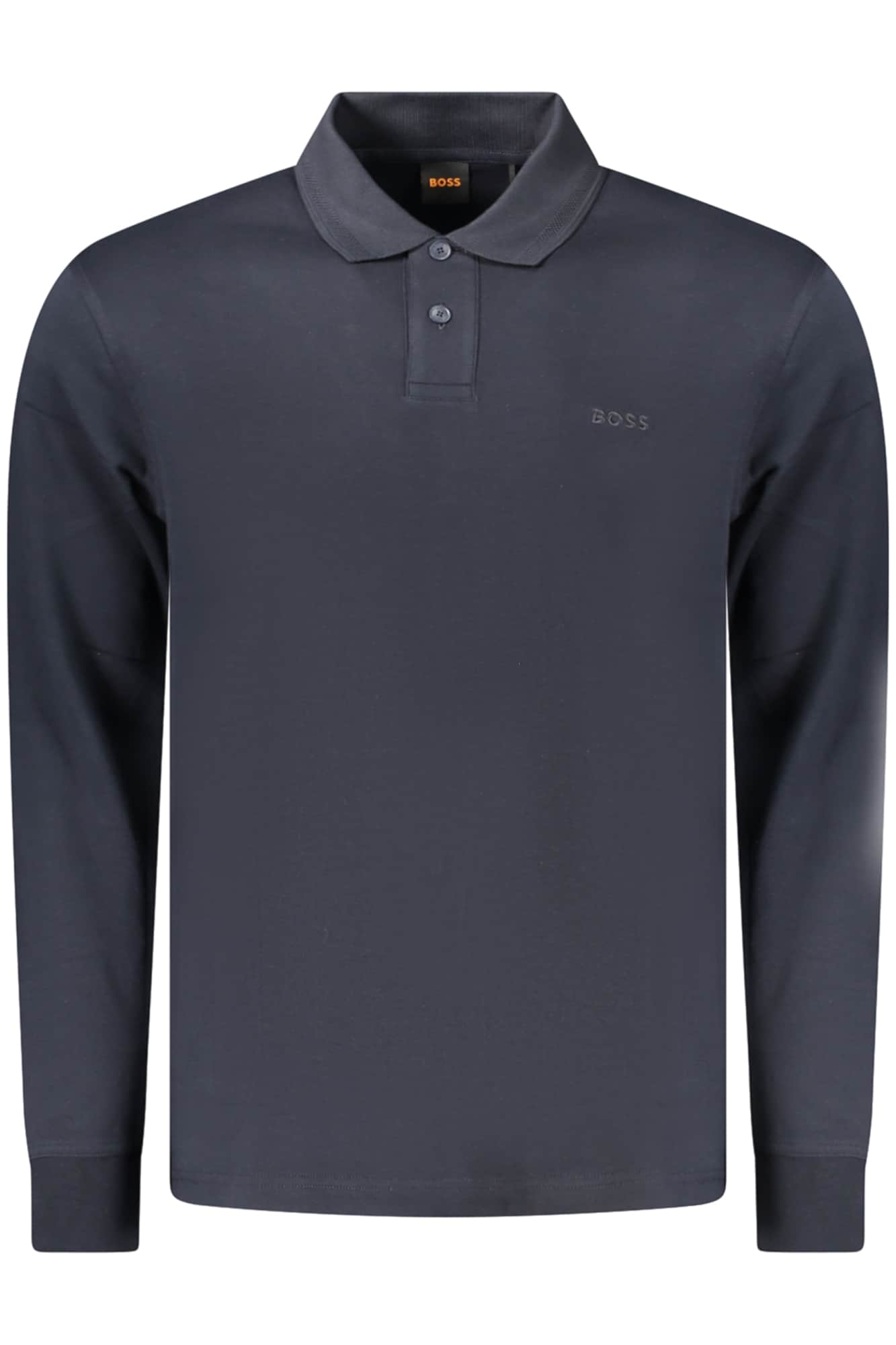 Boss hombre manga larga polo, azul