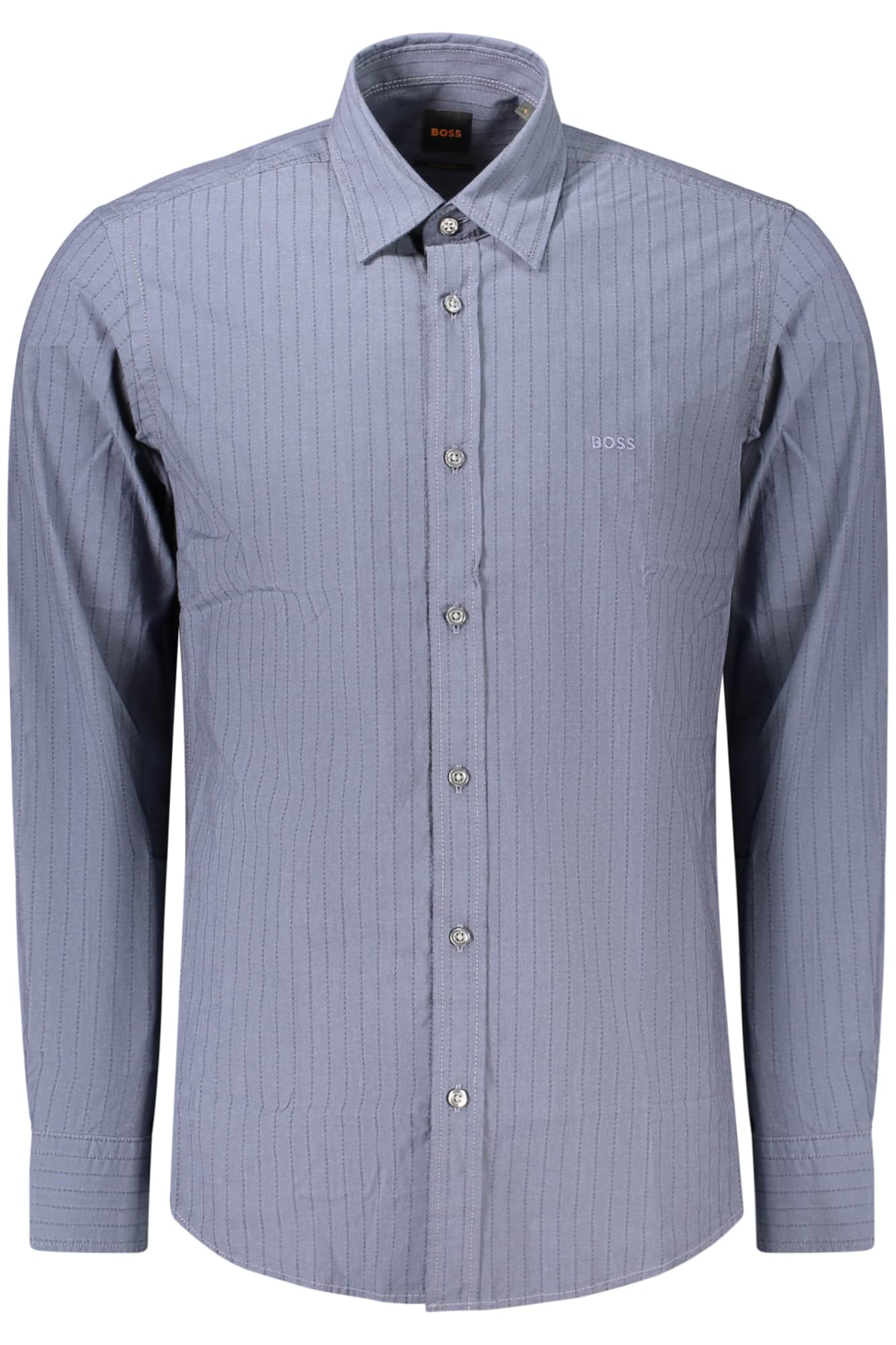 Boss hombre manga larga azul camisa