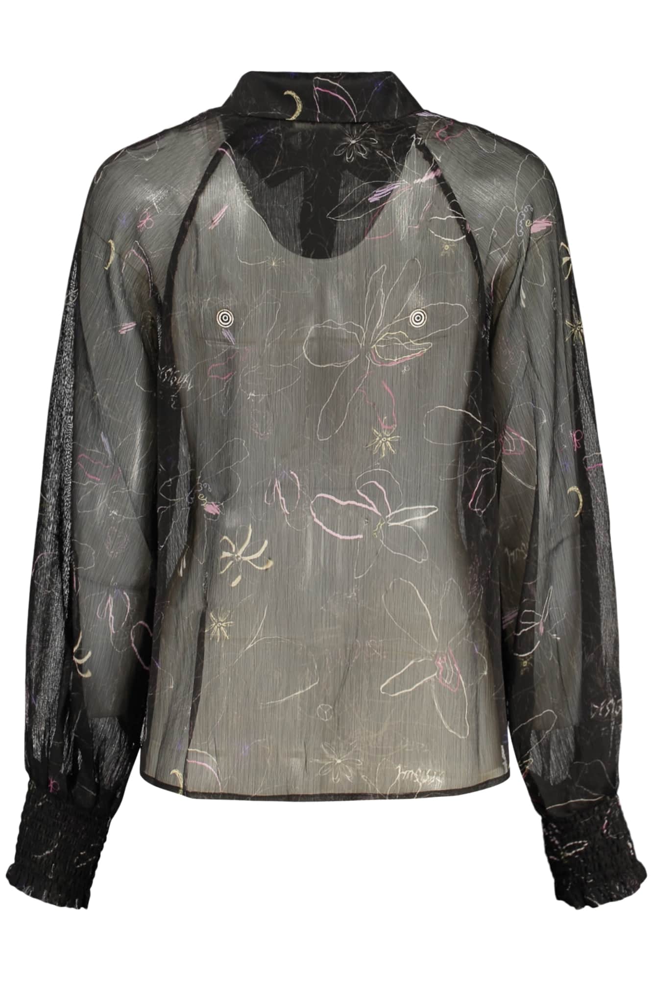 Desigual mujer manga larga camisa, negro