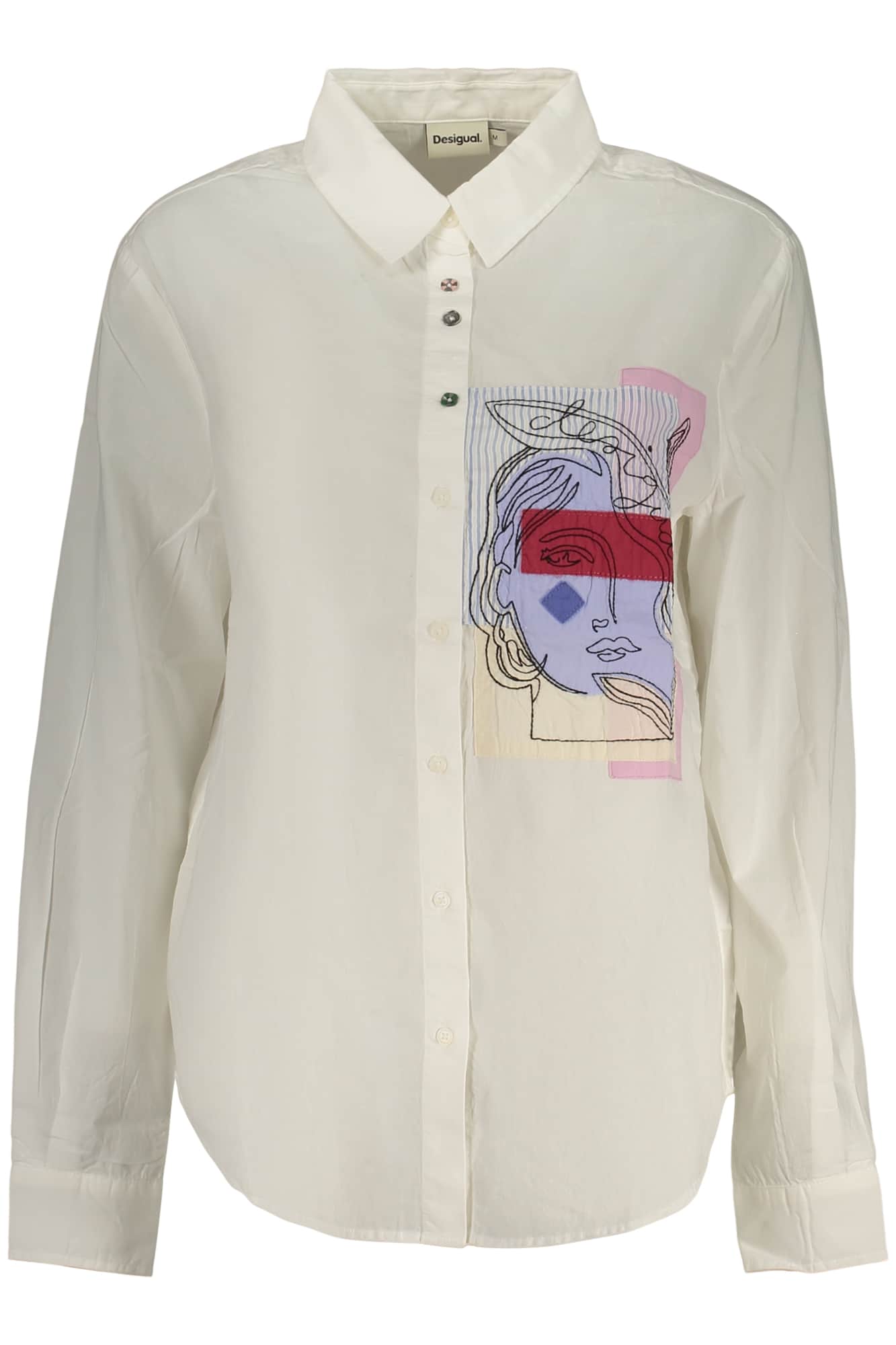 Desigual mujer manga larga camisa blanco