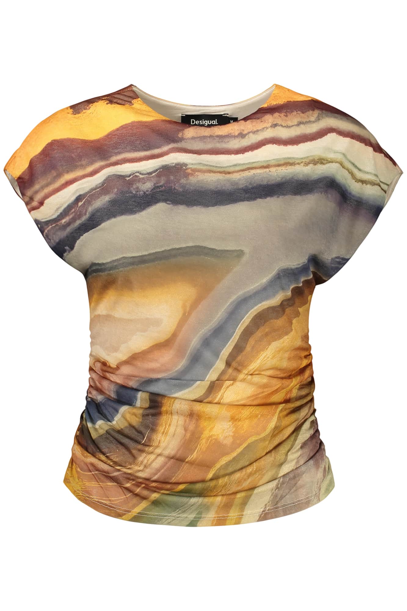 Desigual mujer sin mangas t-camisa beige