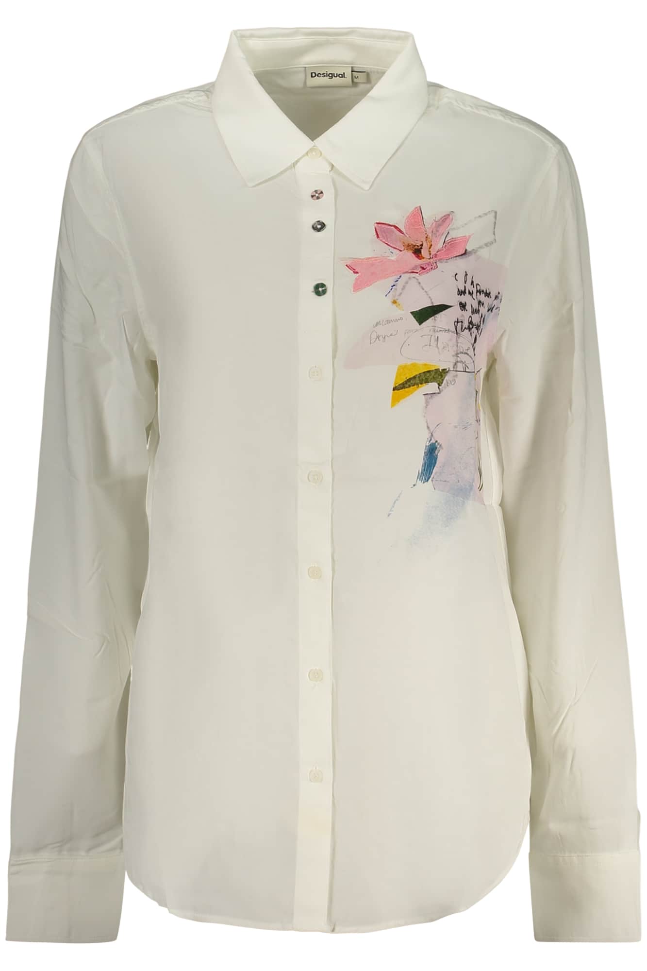 Desigual mujer manga larga camisa blanco