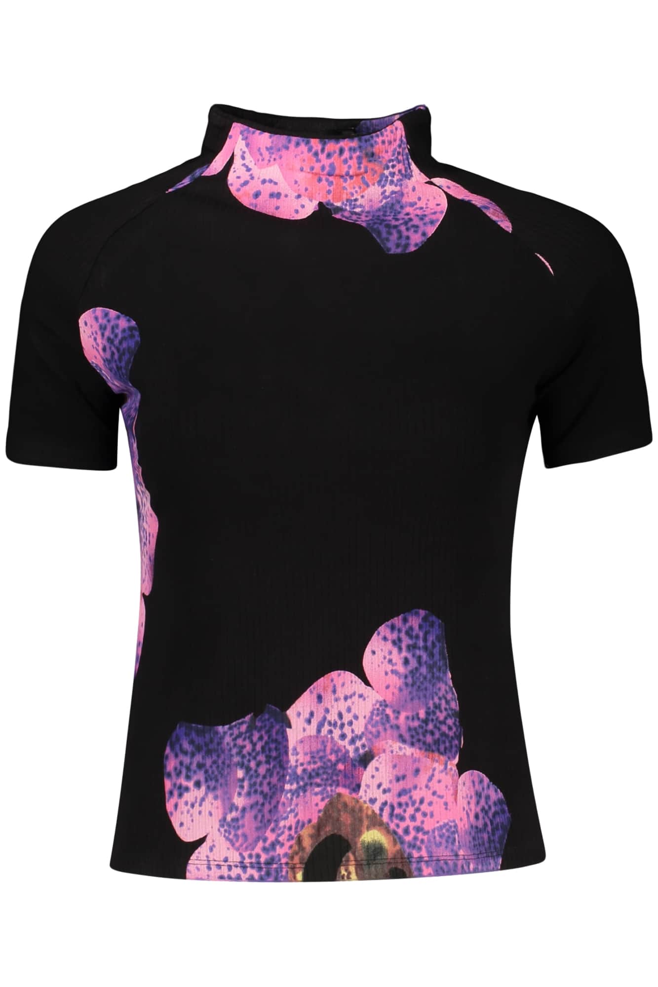 Desigual mujer manga corta t-camisa negro