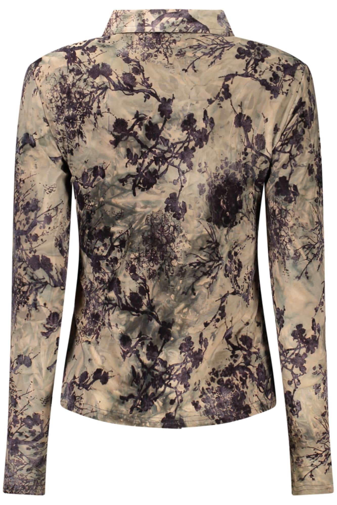 Desigual mujer manga larga camisa, marrón