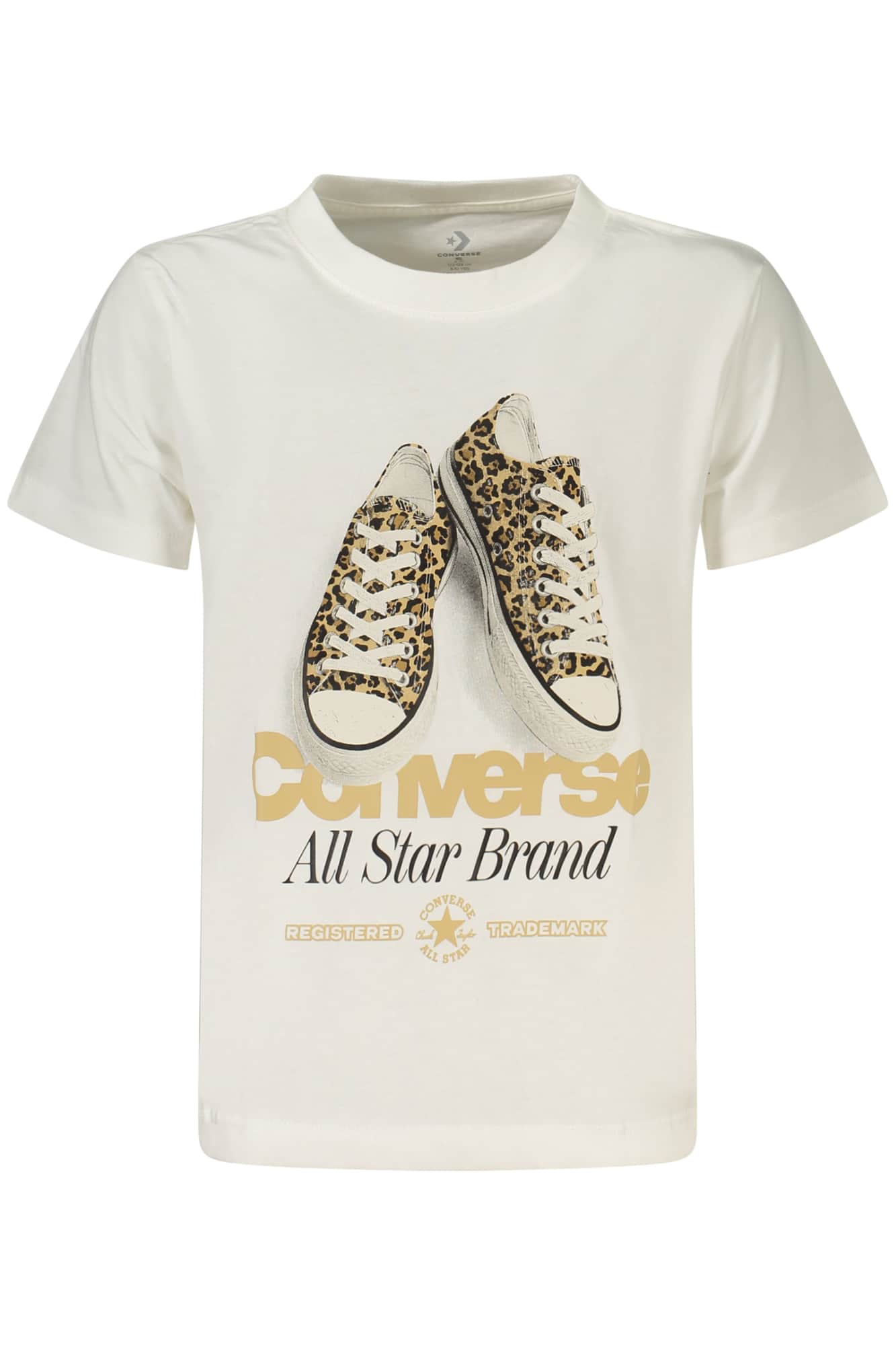 Converse Niñas Manga Corta T-CAMISA, Blanco