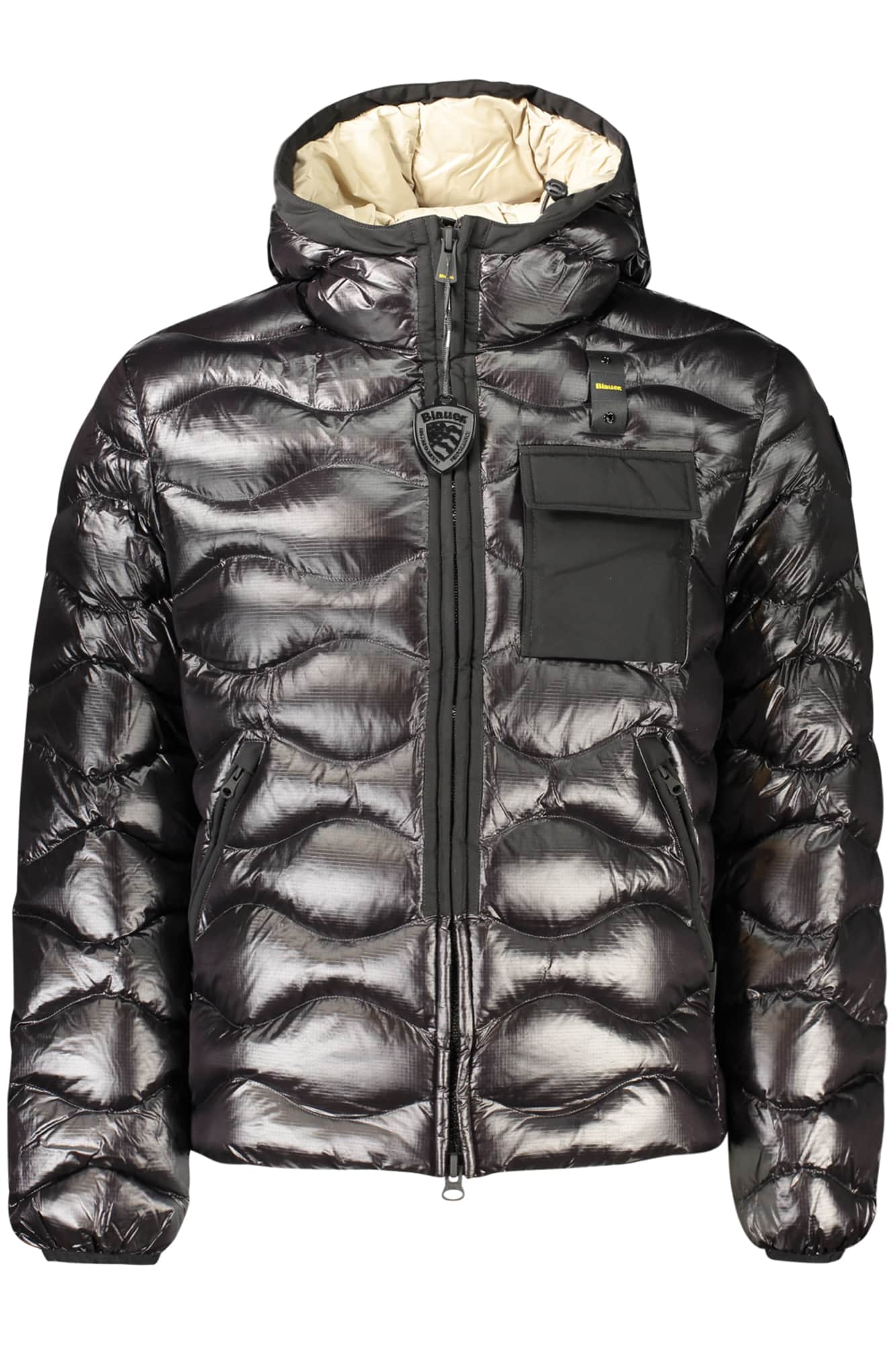 Blauer hombre negro chaqueta