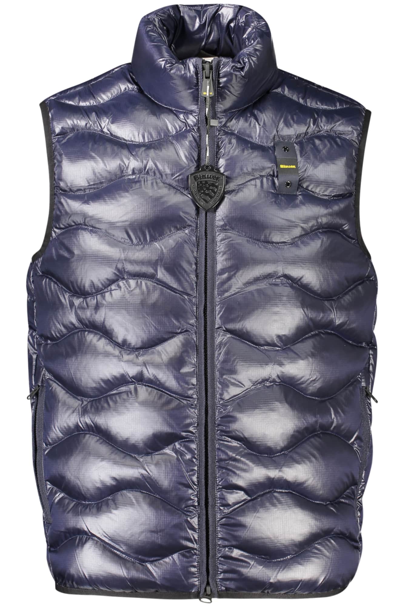 Blauer hombre azul sin mangas chaqueta