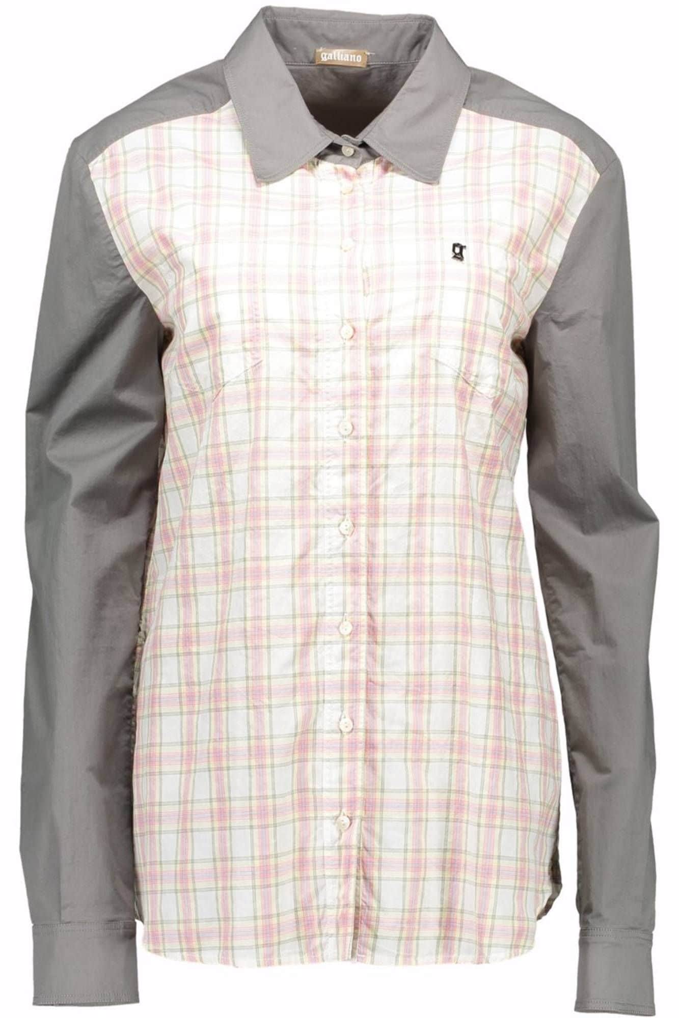 John Galliano mujer manga larga camisa gris