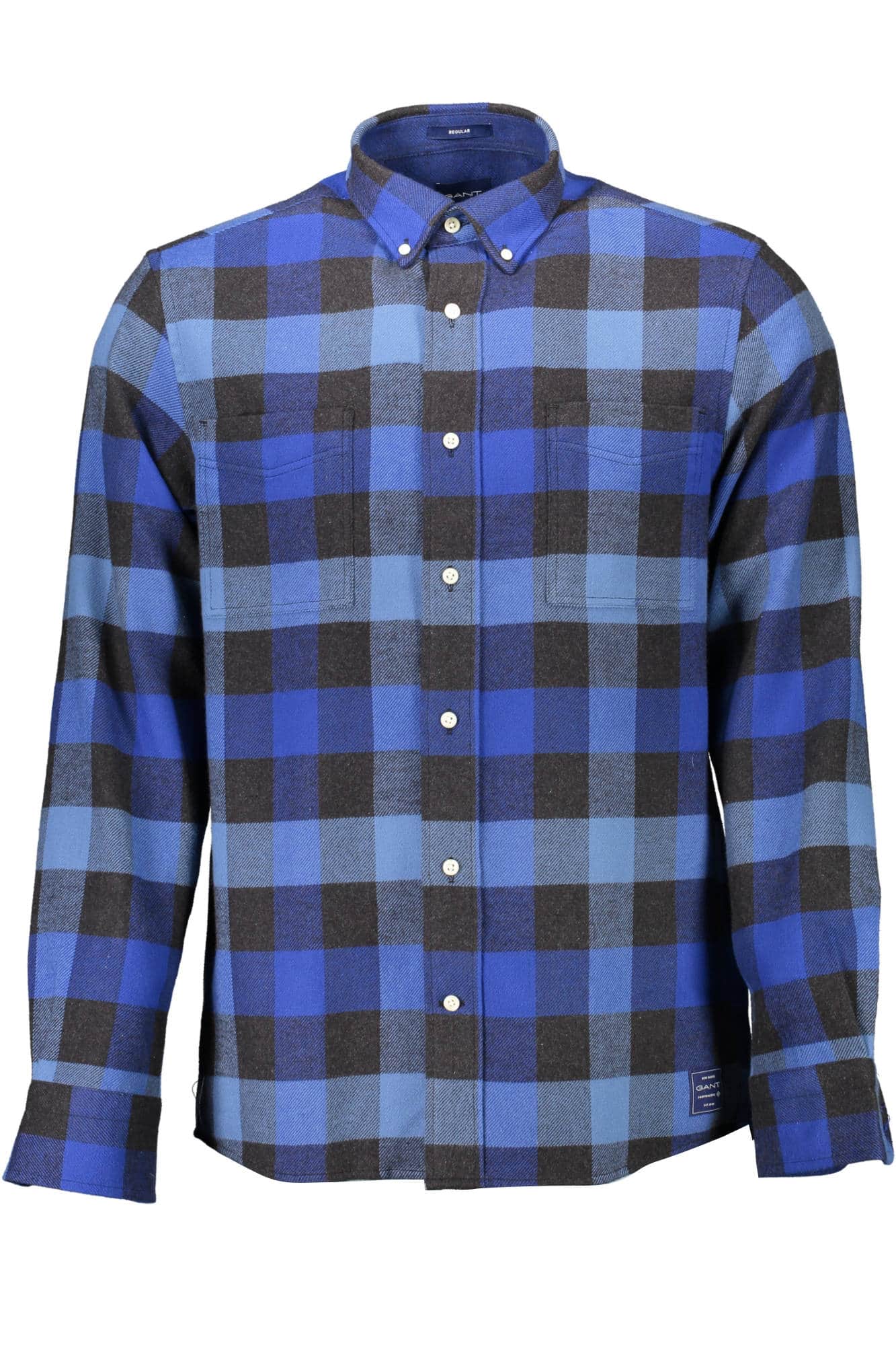 Gant hombre azul manga larga camisa