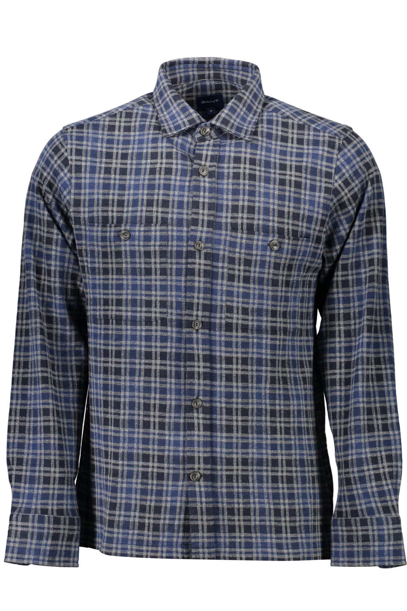 Gant hombre azul manga larga camisa