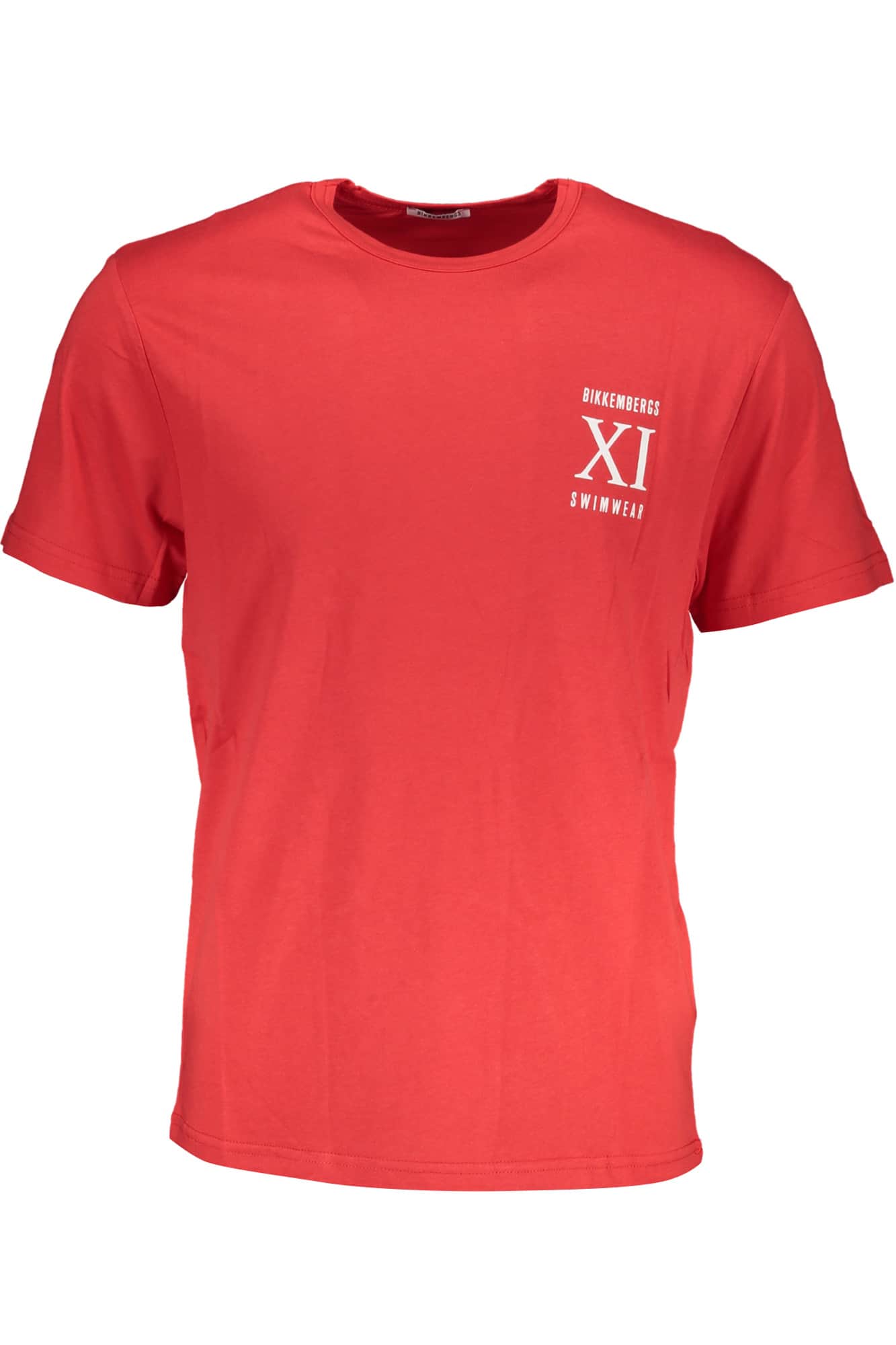 Bikkembergs hombre rojo manga corta t-camisa
