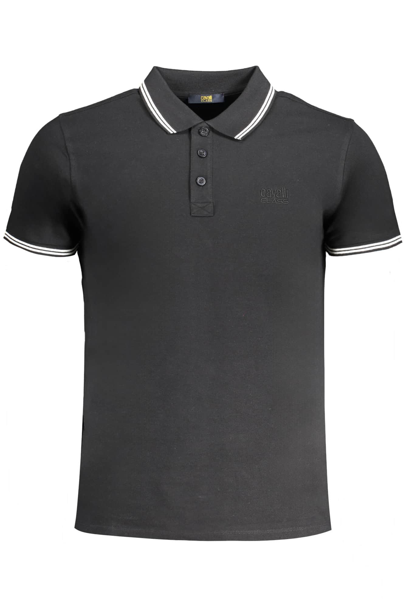 Cavalli Class hombre manga corta polo negro