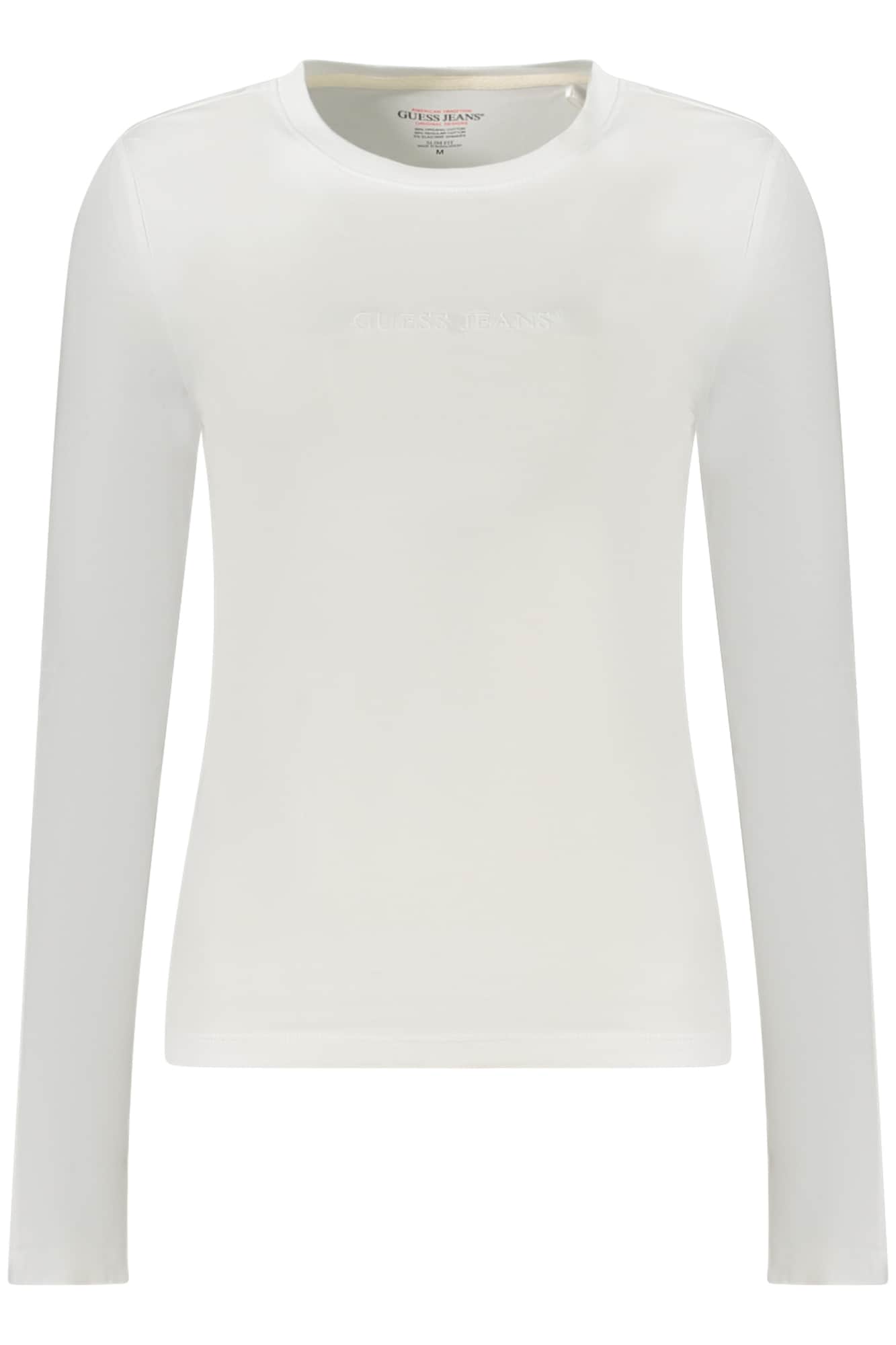 Guess vaqueros manga larga t-camisa mujer negro
