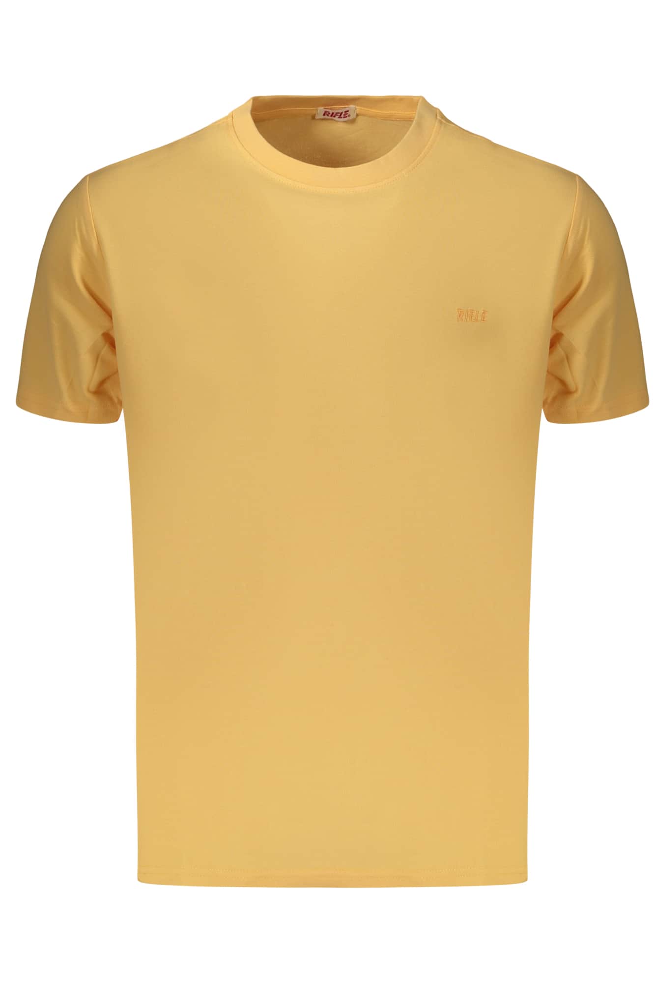 Rifle manga corta t-camisa hombre naranja