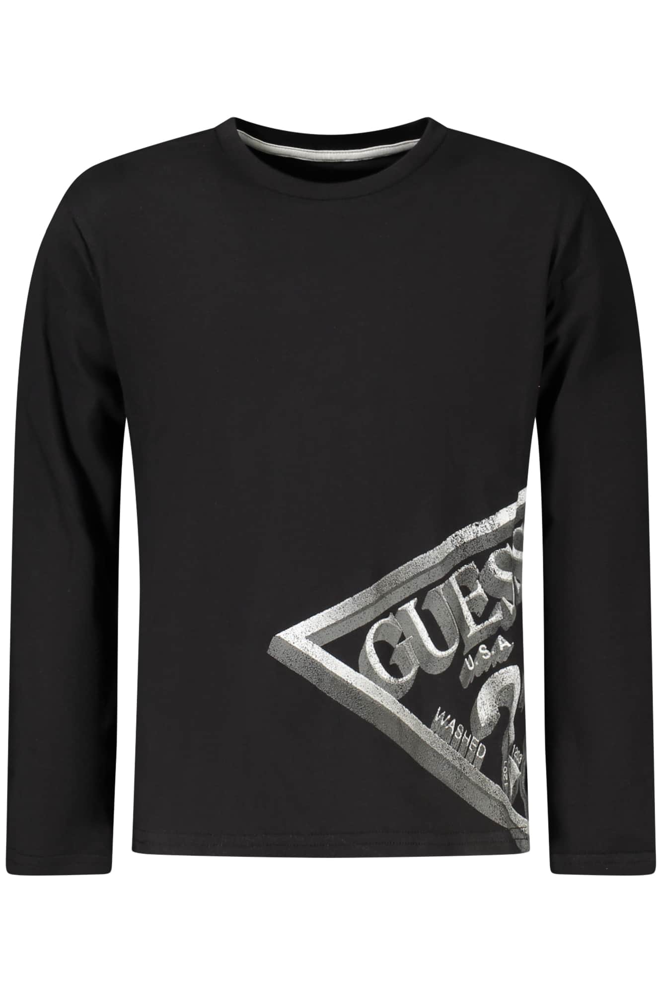 Guess vaqueros manga larga t-camisa para niños, negro